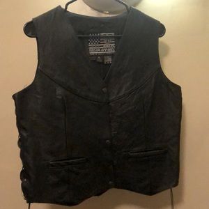 U.S.A made:  leather motorcycle/biking vest